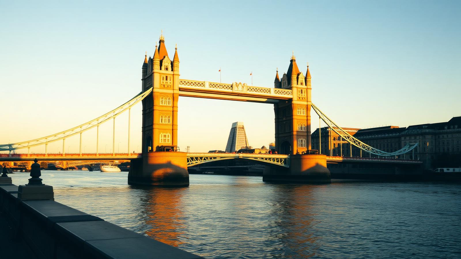 Tower Bridge in London at golden hour